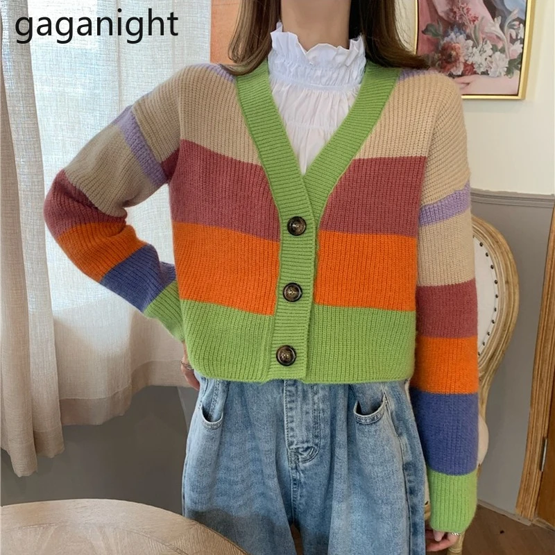 Gaganight уютный женский полосатый укороченный вязаный кардиган с длинными рукавами однобортный корейский вязаный кардиган новая верхняя одеж...
Gaganight уютный женский полосатый укороченный вязаный кардиган с длинными рукавами однобортный корейский вязаный кардиган новая верхняя одеж...