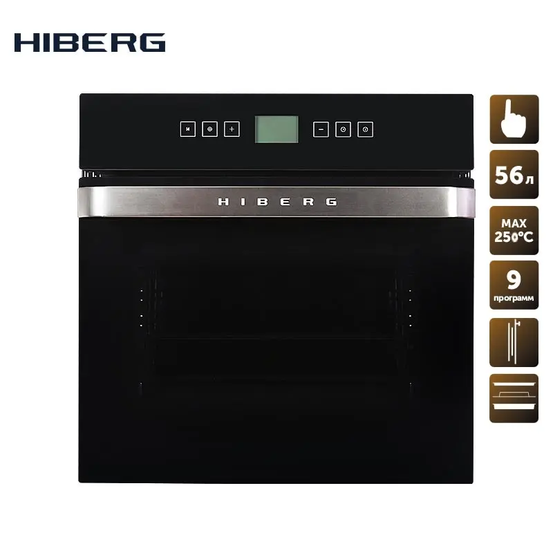 Электрический духовой шкаф с конвекцией HIBERG VM 6495B стеклянный фасад (сенсорный