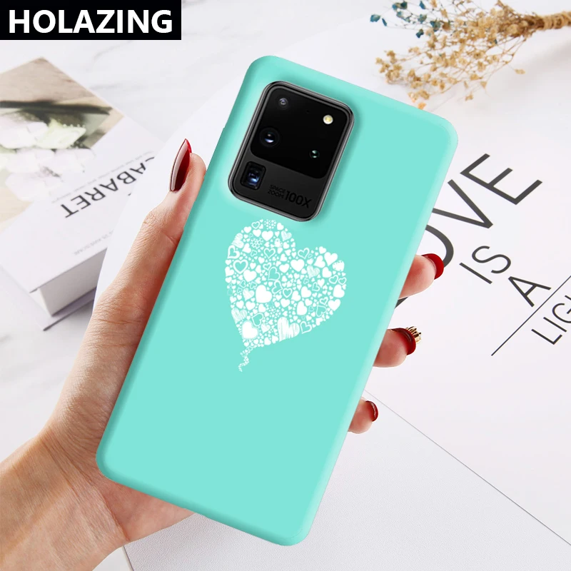 for Samsung Galaxy S20 Ultra Note 10 Plus S10 S9 S8 9 8 Silicone Case Follow Your Heart Sweet Candy Color Cover |