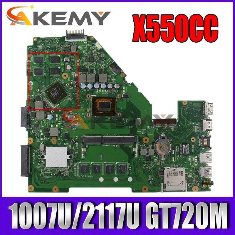 Akemy X550CC Laptop motherboard for ASUS X550CC A550C X550CL R510C original mainboard 4GB-RAM 1007U/2117U CPU GT720M
Akemy X550CC Laptop motherboard for ASUS X550CC A550C X550CL R510C original mainboard 4GB-RAM 1007U/2117U CPU GT720M