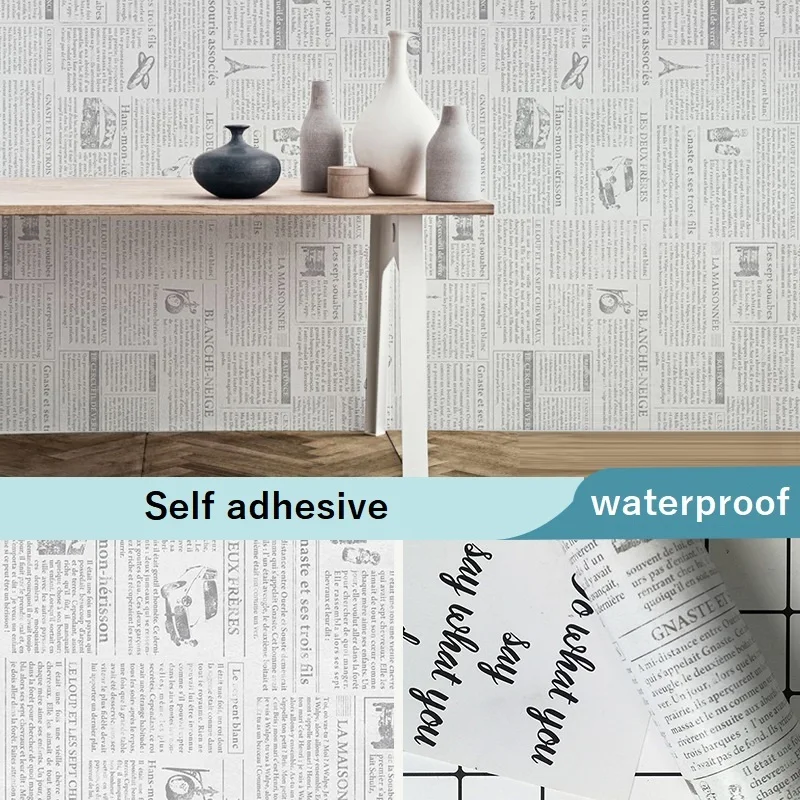 Retro Newspaper Wallpaper PVC Self Adhesive Wall Sticker Vintage Household Shopping Mall Nostalgic Poster Wall Mural Decor Roll
Retro Newspaper Wallpaper PVC Self Adhesive Wall Sticker Vintage Household Shopping Mall Nostalgic Poster Wall Mural Decor Roll