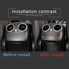 Real Carbon Fiber Rear Air Outlet Lower Panel 3D Interior Sticker Accessories For Mercedes Benz C Class W205 C180 2016-2019