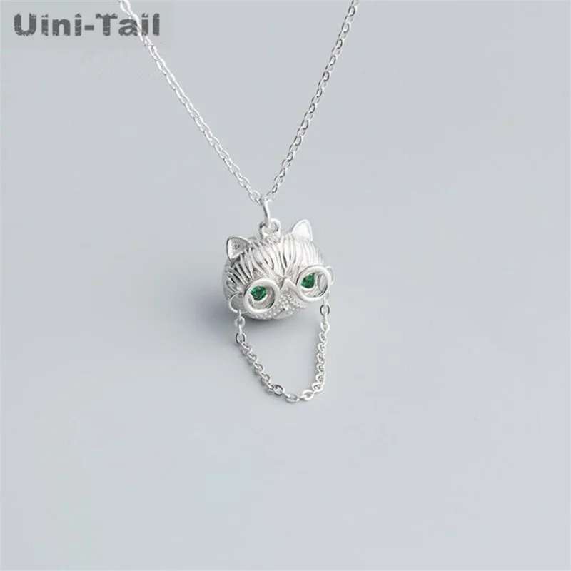 Uini-Tail hot new 925 sterling silver cute glasses cat pendant necklace hip hop simple sweet temperament trendy jewelry JK170
Uini-Tail hot new 925 sterling silver cute glasses cat pendant necklace hip hop simple sweet temperament trendy jewelry JK170