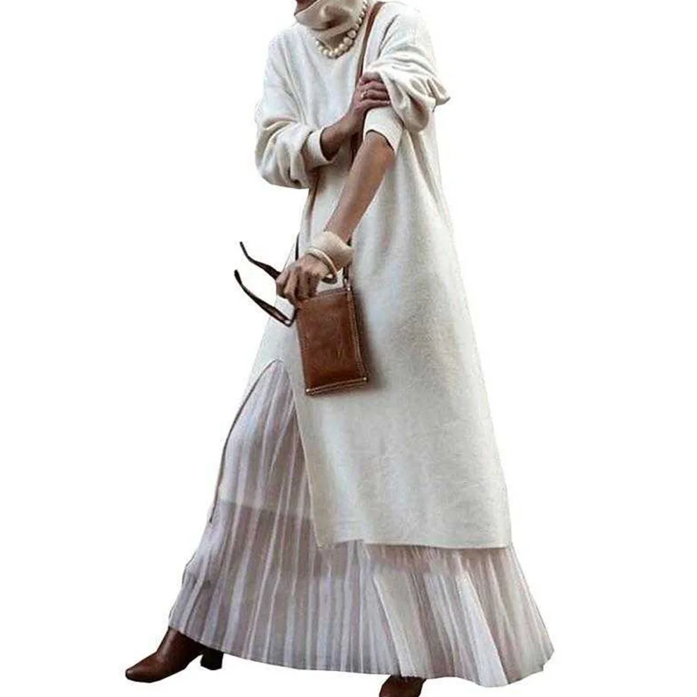 Japan Style Sweater Dress Autumn Winter Korean Fashion Loose Simple Thin Best Sellers Split Splicing Long Sleeve
Japan Style Sweater Dress Autumn Winter Korean Fashion Loose Simple Thin Best Sellers Split Splicing Long Sleeve