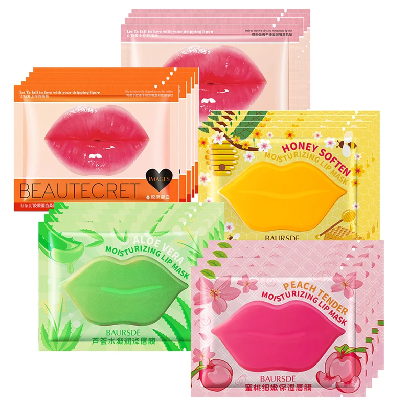 

5/8/10packs Moisturing Hydrating Collagen Lip Mask Nourishing Patches Pad Gel Essence Lip Enhancement Anti Wrinkle Lips Care