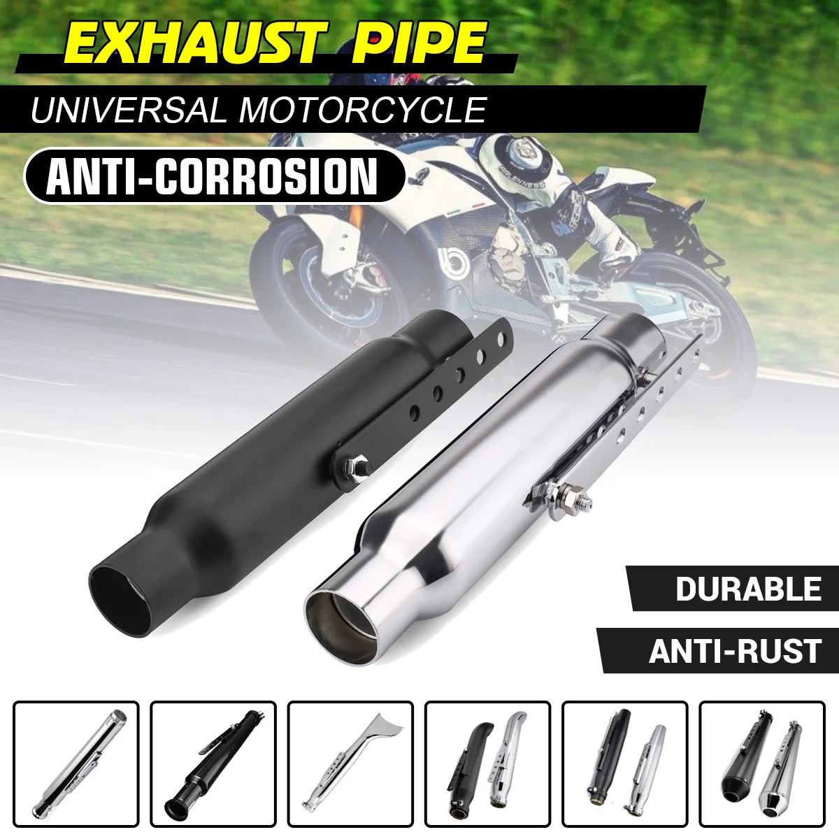 Universal Motorcycle Exhaust Muffler Pipe Exhaust Tip Retro Vintage Tail Tube Silver Black For Honda/Yamaha/Suzuki
Universal Motorcycle Exhaust Muffler Pipe Exhaust Tip Retro Vintage Tail Tube Silver Black For Honda/Yamaha/Suzuki