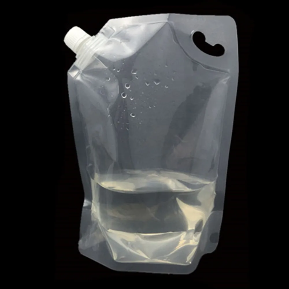 

DHL 300Pcs/Lot 100ml Juice Milk Liquid Empty Jelly Beverage PE Poly Bag 8*12.5cm Stand Up Clear Plastic Storage Spout Pack Pouch