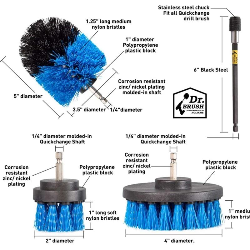 4-piece Scrubber Cleaning Brush Extended Accessory Kit For Grout, Floor, Bathtub, Shower, Tile, Bathroom And Kitchen Surfaces
4-piece Scrubber Cleaning Brush Extended Accessory Kit For Grout, Floor, Bathtub, Shower, Tile, Bathroom And Kitchen Surfaces