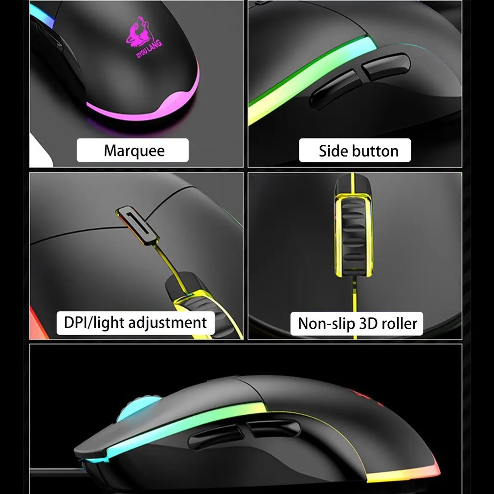 Gaming Mouse Wired Mechanical Game Dedicated RGB Light Computer Wired Mouse 3-speed DPI For Game And Office
Gaming Mouse Wired Mechanical Game Dedicated RGB Light Computer Wired Mouse 3-speed DPI For Game And Office