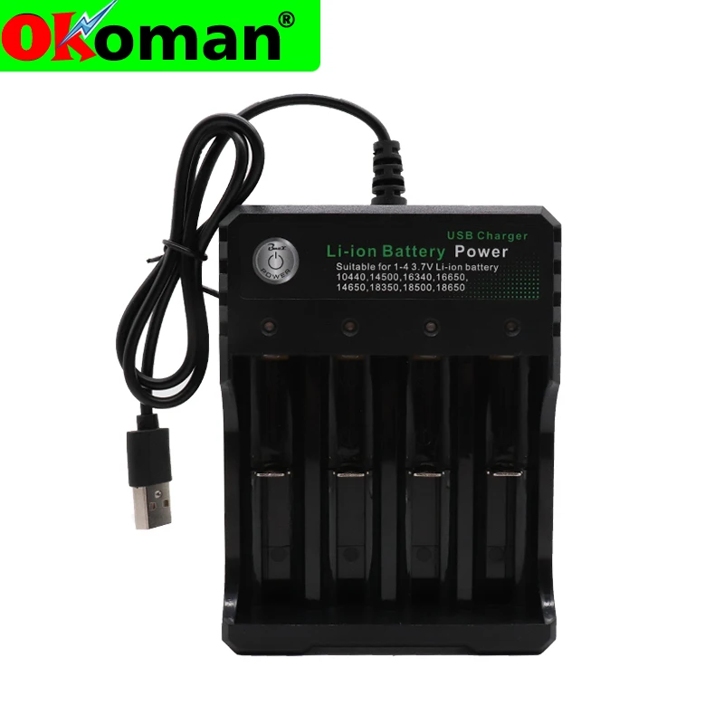 3.7V 18650 Charger Li-ion battery USB independent charging portable electronic cigarette 18350 16340 14500 charger | Электроника