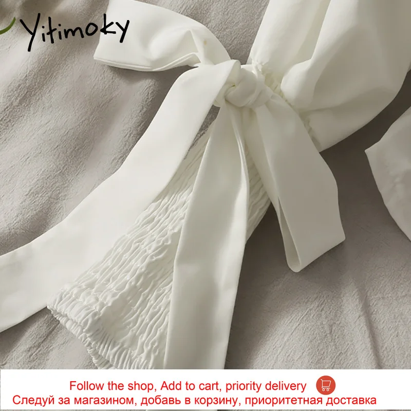 Yitimoky Blouses Women Spring 2021 Fashion New Shirts Casual Solid Slash Neck Lantern Sleeve Bow White Ladies Top Clothes Folds
Yitimoky Blouses Women Spring 2021 Fashion New Shirts Casual Solid Slash Neck Lantern Sleeve Bow White Ladies Top Clothes Folds