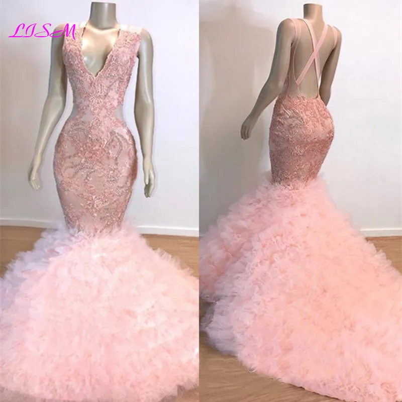 Gorgeous Pink Mermaid Prom Dresses Sexy V-Neck Backless Long Evening Formal Dress Black Girl Party Gowns vestido de festa
Gorgeous Pink Mermaid Prom Dresses Sexy V-Neck Backless Long Evening Formal Dress Black Girl Party Gowns vestido de festa