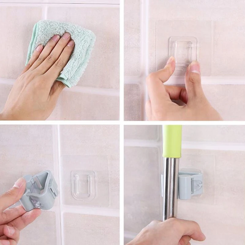 Household powerful bathroom mop hook broom shelf clip wall-mounted hanger storage rack | Дом и сад