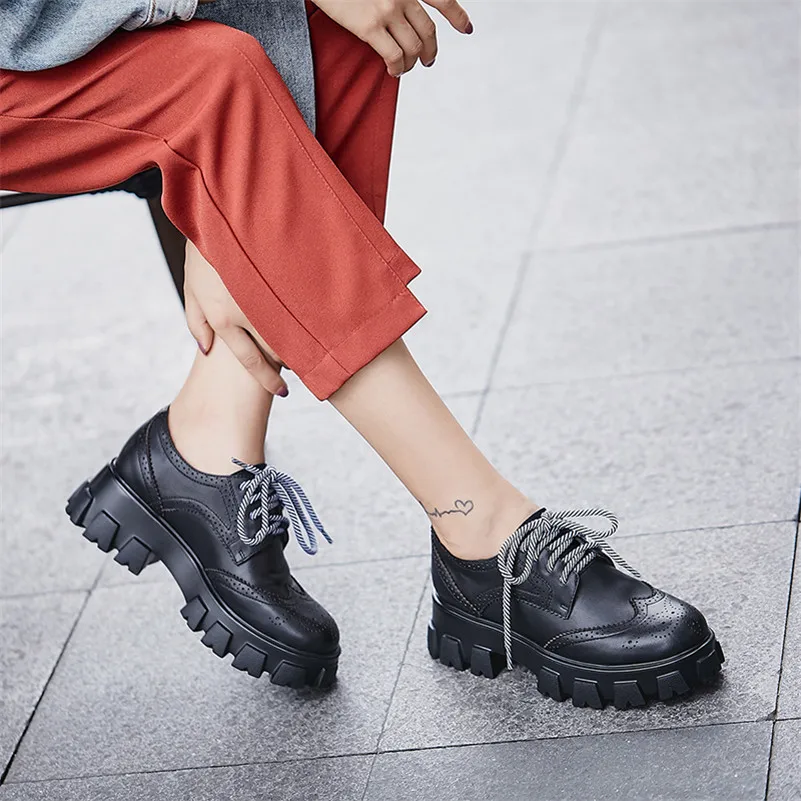 Meotina High Heels Women Pumps Natural Genuine Leather Platform Thick High Heel Shoes Cow Leather Lace Up Brogue Shoes Ladies 39
Meotina High Heels Women Pumps Natural Genuine Leather Platform Thick High Heel Shoes Cow Leather Lace Up Brogue Shoes Ladies 39