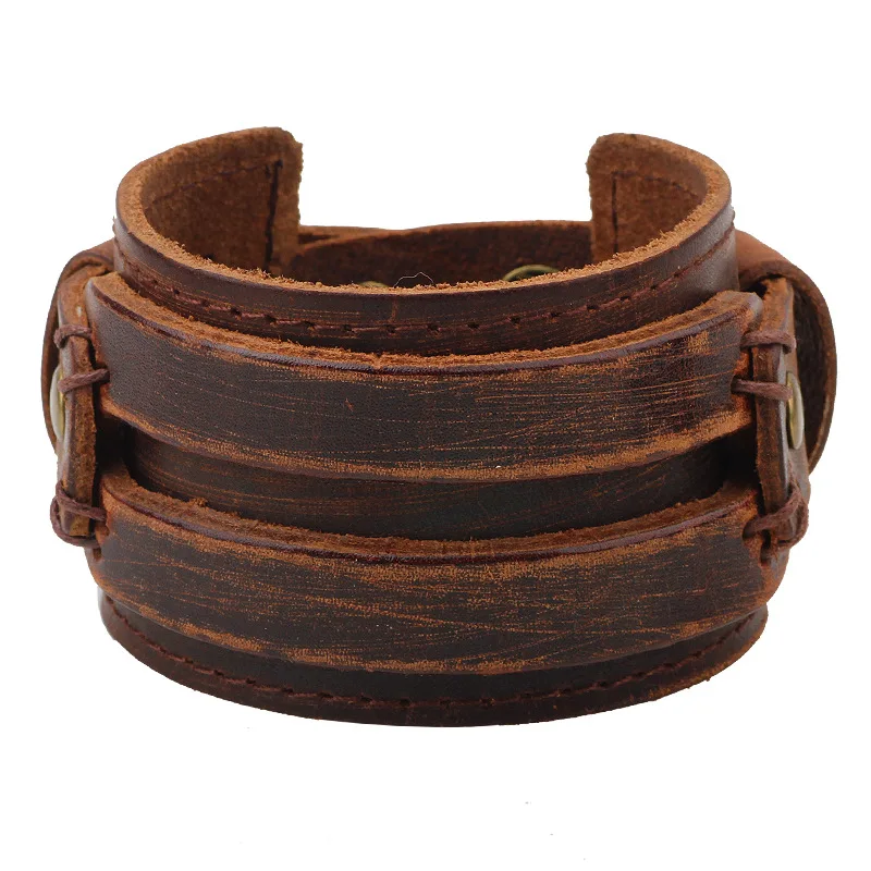 European and American Jewelry Amazon Amazon Wish EBay Men's Retro Leather Bracelet Bracelet Punk Cowboy Gift Style Jewelry
European and American Jewelry Amazon Amazon Wish EBay Men's Retro Leather Bracelet Bracelet Punk Cowboy Gift Style Jewelry