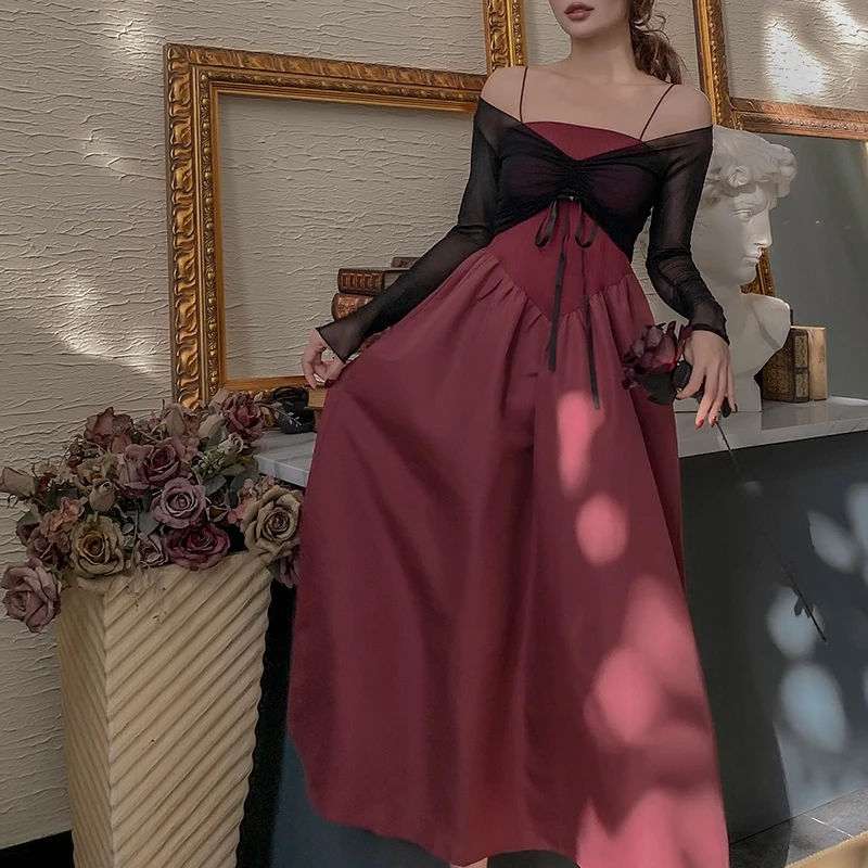 2020 New Autumn Winter Vintage Wine Red Dress Fashion Sexy Sleeveless Spaghetti Straps A-Line Women Party Dresses Ankle-Length
2020 New Autumn Winter Vintage Wine Red Dress Fashion Sexy Sleeveless Spaghetti Straps A-Line Women Party Dresses Ankle-Length