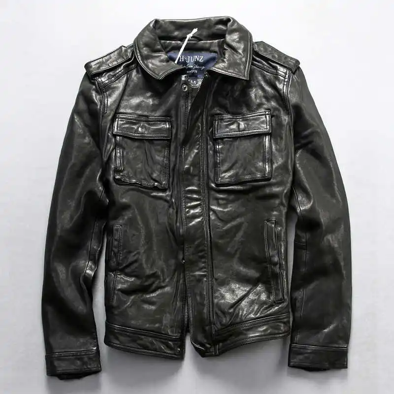2021 Genuine Leather biker Jacket Men Slim fit Motorcycle Leather Jacket Men's Goat Leather Jacket Autumn and Winter coat male
2021 Genuine Leather biker Jacket Men Slim fit Motorcycle Leather Jacket Men's Goat Leather Jacket Autumn and Winter coat male