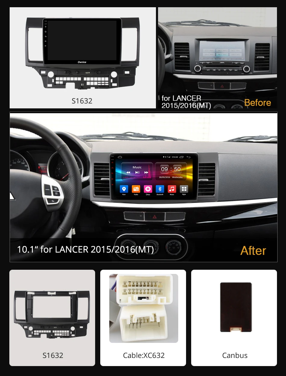 Ownice k3 k5 k6 Android 9 Автомобильный GPS dvd-плеер Navi для Mitsubishi Lancer 2015 2016 4G + 64G Восьмиядерный