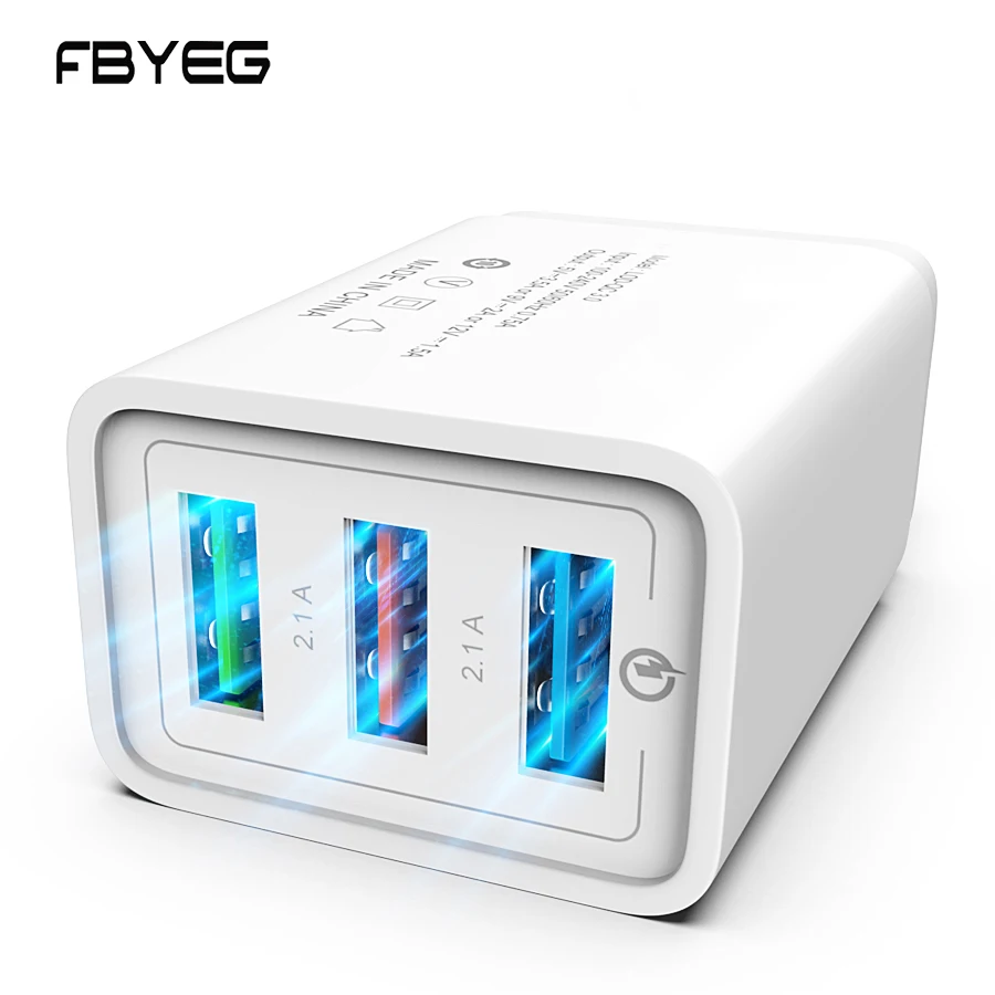 USB зарядное устройство адаптер Быстрая зарядка мобильного телефона 3 отверстия