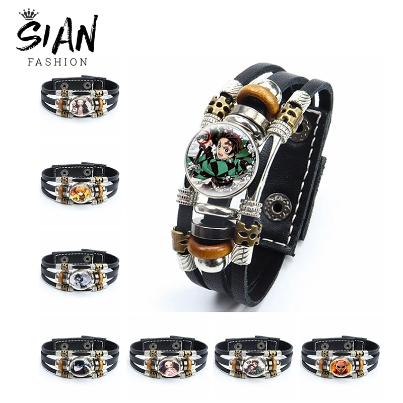 Anime Demon Slayer Braided Leather Bracelets Kimetsu No Yaiba Kamado Tanjirou Multilayer Beads Bracelets Bangles Punk Jewelry
Anime Demon Slayer Braided Leather Bracelets Kimetsu No Yaiba Kamado Tanjirou Multilayer Beads Bracelets Bangles Punk Jewelry