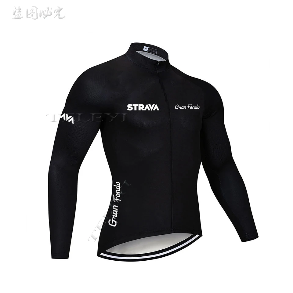 2019 Профессиональный Топ STRAVA с длинным рукавом велосипедная Джерси одежда для