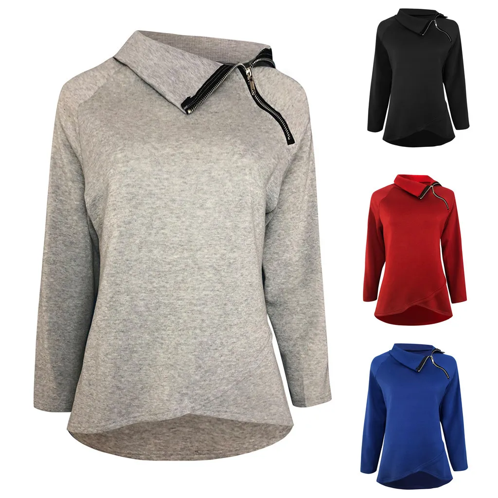 Women Fashion Sweatshirt Autumn Winter Solid Turn Down Oblique Collar Irregular Pullover Top Sweatshirts Top Shirt Streetwear
Women Fashion Sweatshirt Autumn Winter Solid Turn Down Oblique Collar Irregular Pullover Top Sweatshirts Top Shirt Streetwear