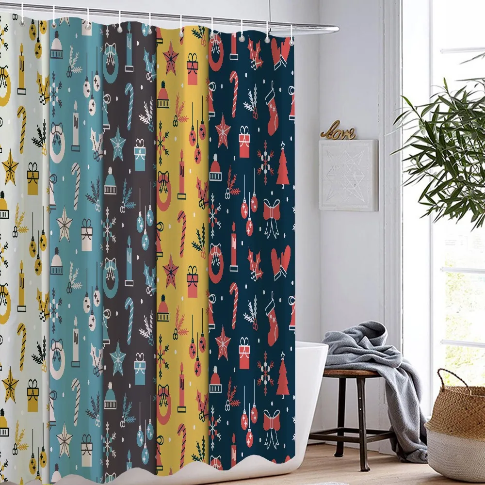 Merry Christmas Shower Curtains Festival Holiday Party Bathroom Curtain Washable Screen with Hooks Polyester Fabric Bath Curtain
Merry Christmas Shower Curtains Festival Holiday Party Bathroom Curtain Washable Screen with Hooks Polyester Fabric Bath Curtain