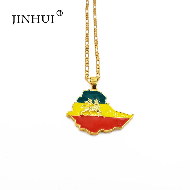 JINHUI Модные женские новые цветные фиопийские золотые ожерелья кулон для мужчин 45