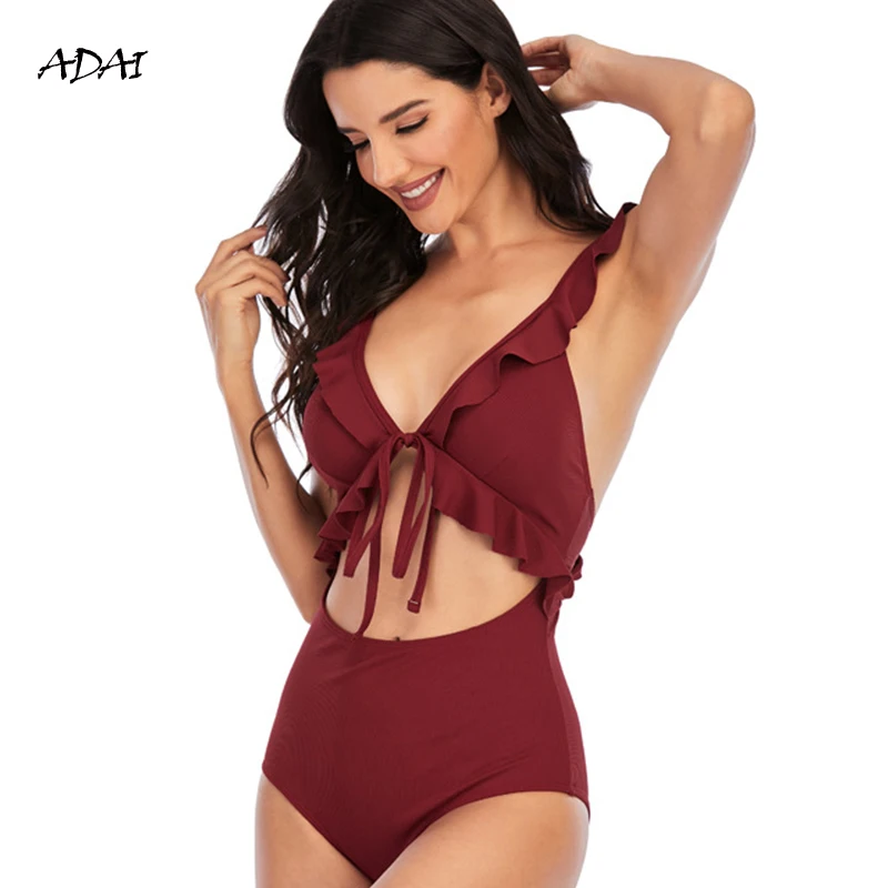One Piece Swimsuit Push Up Swimwear Women Ruffle Monokini Sexy Hollow Out Waist String Swim suit Bodysuit Bathing Suit Swim Wear
One Piece Swimsuit Push Up Swimwear Women Ruffle Monokini Sexy Hollow Out Waist String Swim suit Bodysuit Bathing Suit Swim Wear