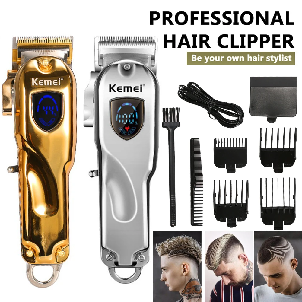 Hair Clippers for Men Cordless Hair Trimmer with LED Rechargeable Hair Grooming Kit Set with 4 Guide Combs
Hair Clippers for Men Cordless Hair Trimmer with LED Rechargeable Hair Grooming Kit Set with 4 Guide Combs