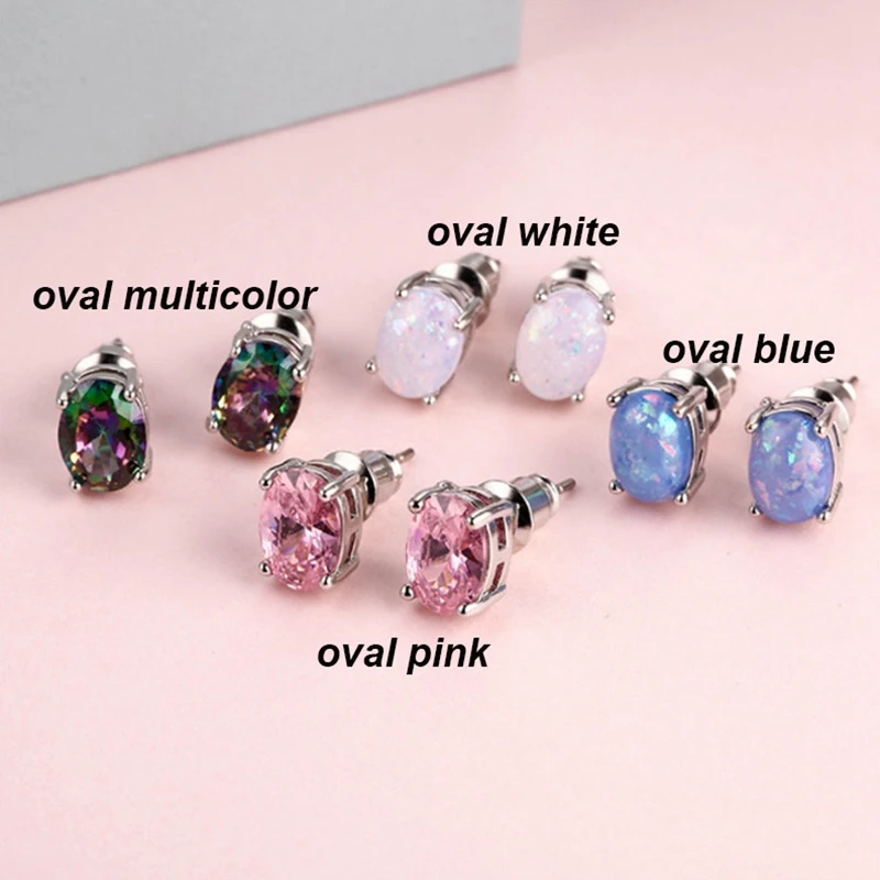 Princess Fashion Oval/Round Opal Charming Stud Earrings Birthday Anniversary Gift Love Wedding Jewelry Lady Earrings
Princess Fashion Oval/Round Opal Charming Stud Earrings Birthday Anniversary Gift Love Wedding Jewelry Lady Earrings