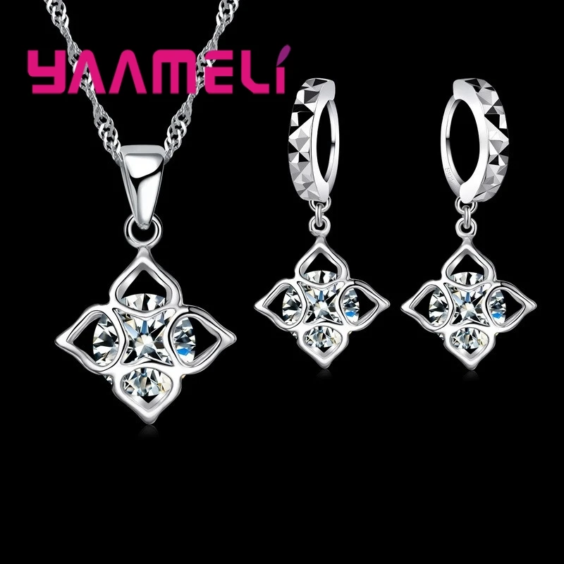Lady Fashion Crystal Jewelry Sets Hollow Square 925 Sterling Silver Weddings Engagement Necklace Pendant Earrings Sets
Lady Fashion Crystal Jewelry Sets Hollow Square 925 Sterling Silver Weddings Engagement Necklace Pendant Earrings Sets