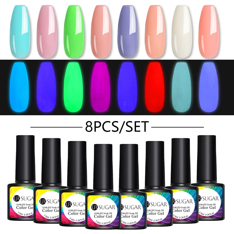 UR SUGAR 4/6/8Pcs Nail Gel Polish Set Nude Glitter Color UV Gel Varnish Semi Permanent Base Top Coat 7.5ml Soak Off UV LED Gel
UR SUGAR 4/6/8Pcs Nail Gel Polish Set Nude Glitter Color UV Gel Varnish Semi Permanent Base Top Coat 7.5ml Soak Off UV LED Gel
