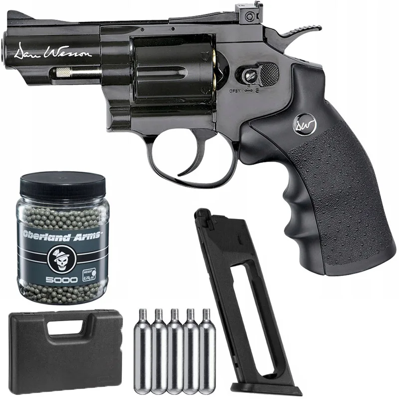Dummy pistol, rewolwer ASG CO2 Dan Wesson 2.5 '' + ASG Oberland BB ball 6mm 5000 pieces + 5 * CO2 bullets, metal wall logo
Dummy pistol, rewolwer ASG CO2 Dan Wesson 2.5 '' + ASG Oberland BB ball 6mm 5000 pieces + 5 * CO2 bullets, metal wall logo