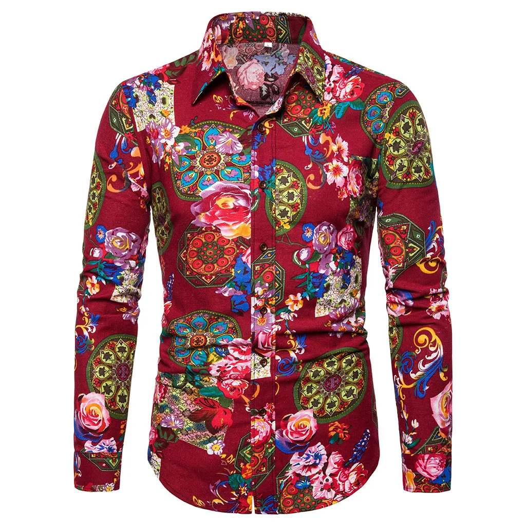 Men's Casual Long Sleeve Button Down Dress Shirts Tops 2021 Colorful Floral Print Wedding Party Shirt Men Business Casual Shirt
Men's Casual Long Sleeve Button Down Dress Shirts Tops 2021 Colorful Floral Print Wedding Party Shirt Men Business Casual Shirt