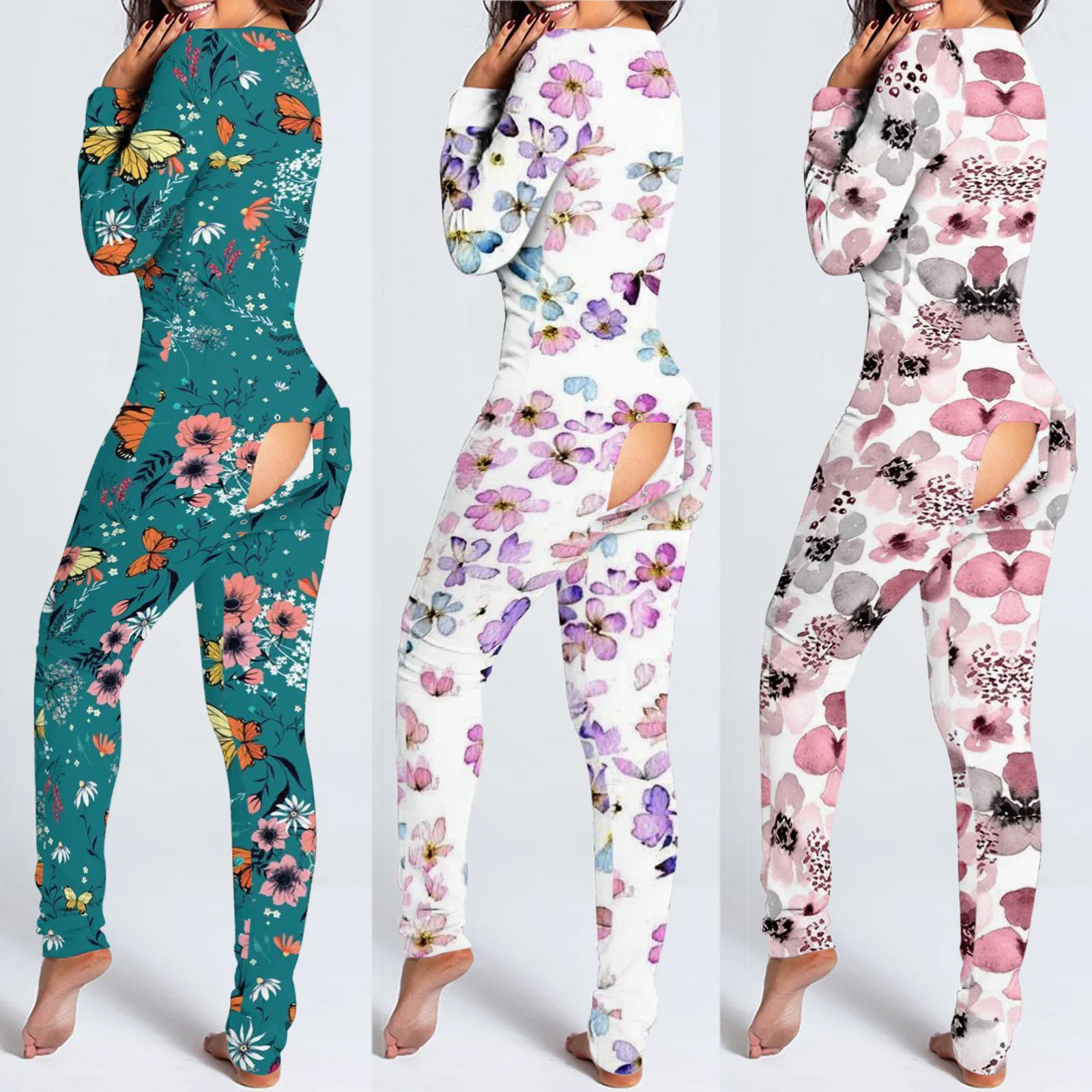 Button-down Onesies Jumpsuit Womens Button Down Florla Print Functional Button Flap Adult Jumpsuit Long Sleeve Pajamas Sleepwear
Button-down Onesies Jumpsuit Womens Button Down Florla Print Functional Button Flap Adult Jumpsuit Long Sleeve Pajamas Sleepwear