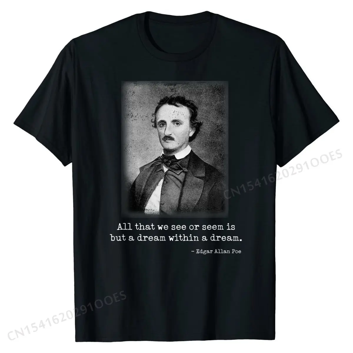 

Edgar Allan Poe Quote All That We See Famous Author Quote T-Shirt Fitted Men Top T-shirts Cotton Tops T Shirt Unique