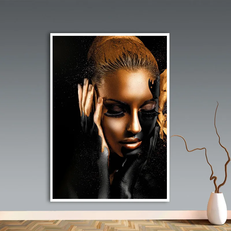 Black Gold Nude African Art Woman Painting on Canvas Cuadros Posters and Prints Scandinavian Wall Picture for Living Room
Black Gold Nude African Art Woman Painting on Canvas Cuadros Posters and Prints Scandinavian Wall Picture for Living Room