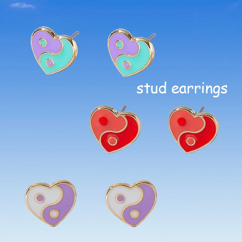 00s Aesthetic Purple Heart Yin Yang Stud Earrings for Women Y2K Jewelry Punk Vintage Goth Earring Charms Friends Gifts Wholesale
00s Aesthetic Purple Heart Yin Yang Stud Earrings for Women Y2K Jewelry Punk Vintage Goth Earring Charms Friends Gifts Wholesale