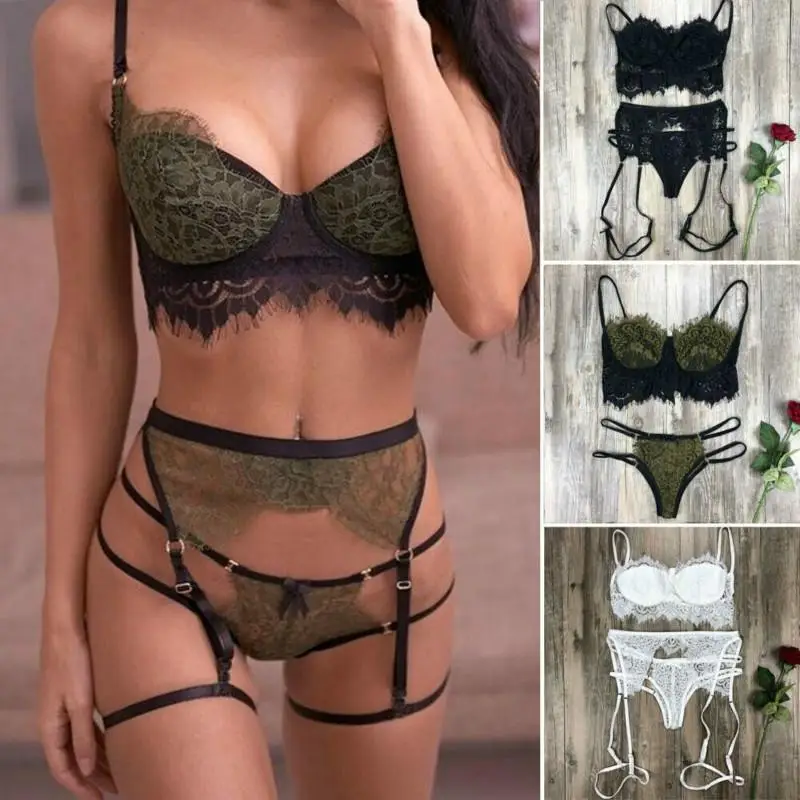 3PC/Set Women Sexy Lingerie Lace Babydoll Open Bra Set Transparent Lingerie Set G-String Underwear Nightwear Bra & Brief Sets
3PC/Set Women Sexy Lingerie Lace Babydoll Open Bra Set Transparent Lingerie Set G-String Underwear Nightwear Bra & Brief Sets