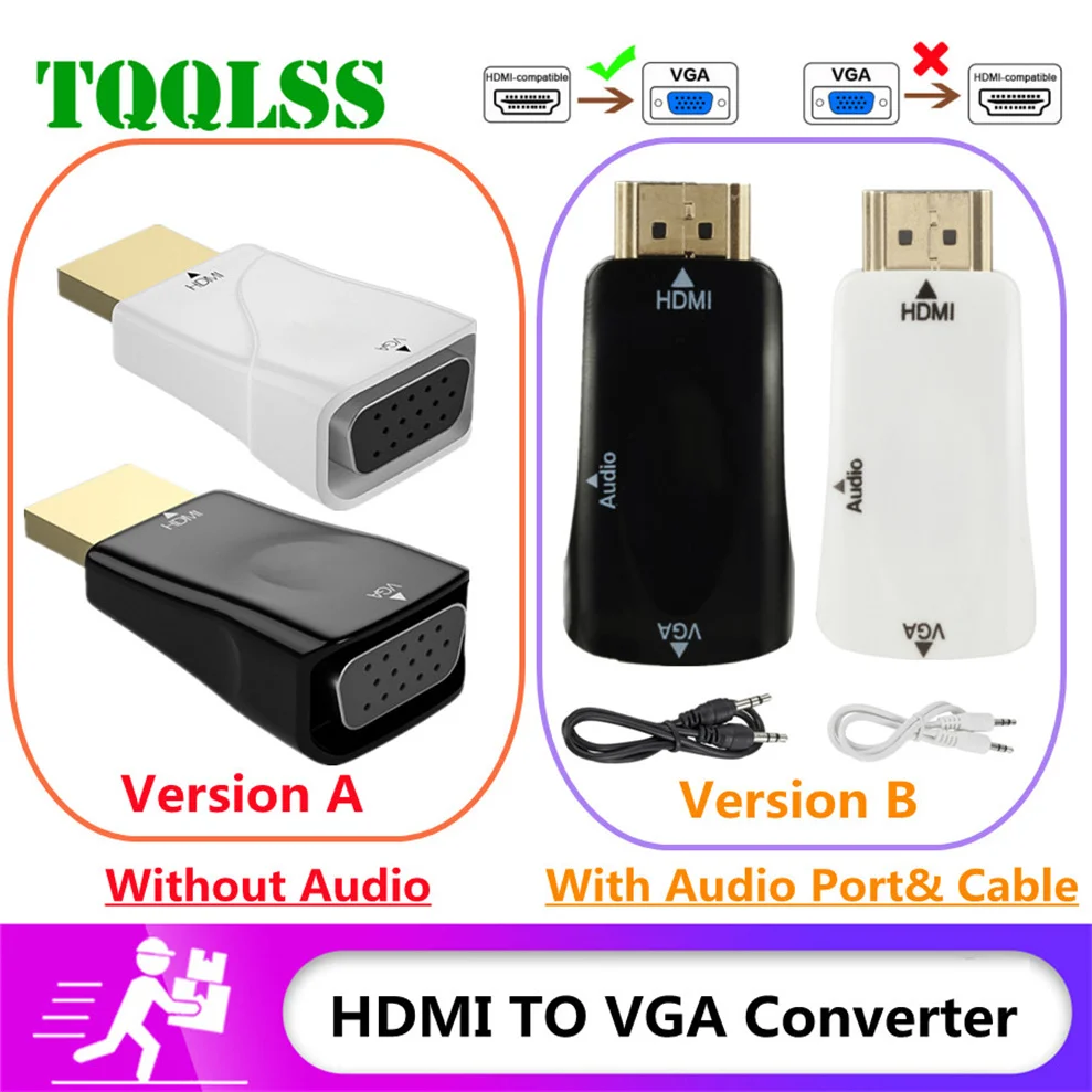 1080P HDMI-совместимый с VGA адаптер кабель штекер к Famale HDMI в конвертер для ПК ноутбука
