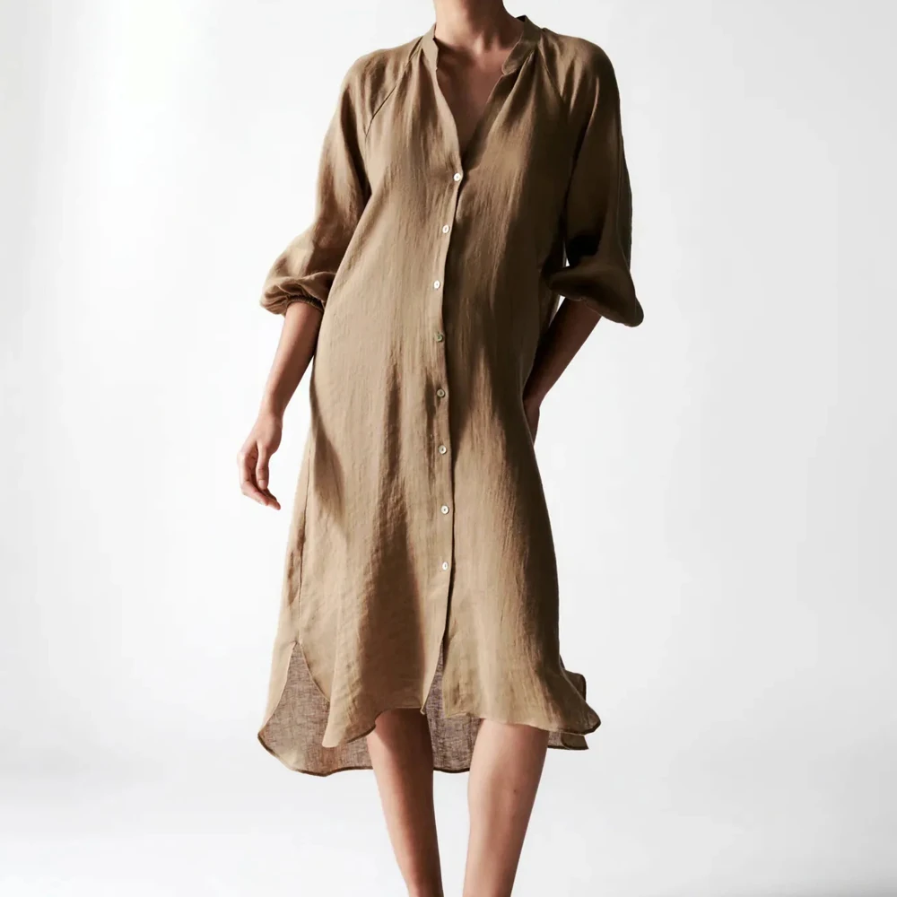 Za 2021 Summer women Irregular hem V Neck Oversize linen Dresses Fashion casual Vestidos Single breasted Plus Size Midi Dress
Za 2021 Summer women Irregular hem V Neck Oversize linen Dresses Fashion casual Vestidos Single breasted Plus Size Midi Dress