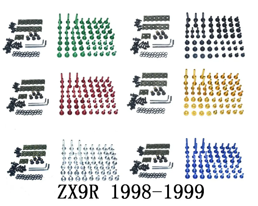 Motorcycle Complete Fairing Bolts Kit Bodywork Screws For Fit KAWASAKI ZX9R 1998-1999 
Motorcycle Complete Fairing Bolts Kit Bodywork Screws For Fit KAWASAKI ZX9R 1998-1999