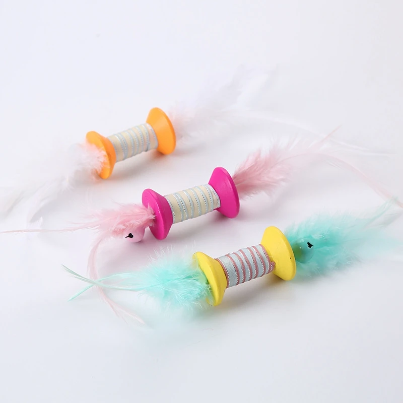 Dumbbell Cat Toy Funny Feather kitten Play Toy Pet Cat Roller Playing Toy with Bells Interactive Toys for Cats 
Dumbbell Cat Toy Funny Feather kitten Play Toy Pet Cat Roller Playing Toy with Bells Interactive Toys for Cats
