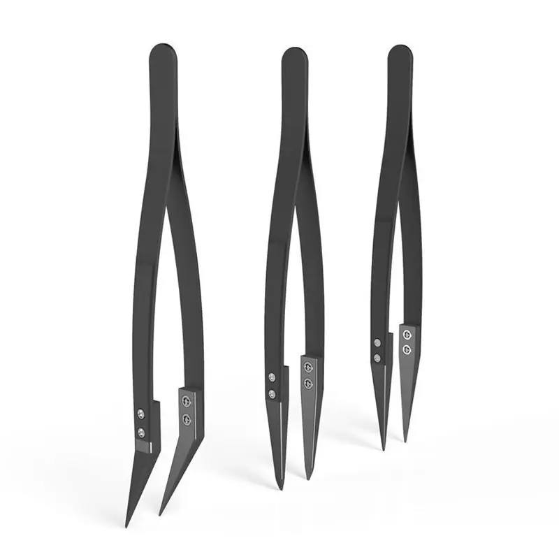 Black Ceramic Tweezers Set - Antistatic,Anticorrosion,Antimagnetic,Highly Heat Resistant(3Pack)
Black Ceramic Tweezers Set - Antistatic,Anticorrosion,Antimagnetic,Highly Heat Resistant(3Pack)