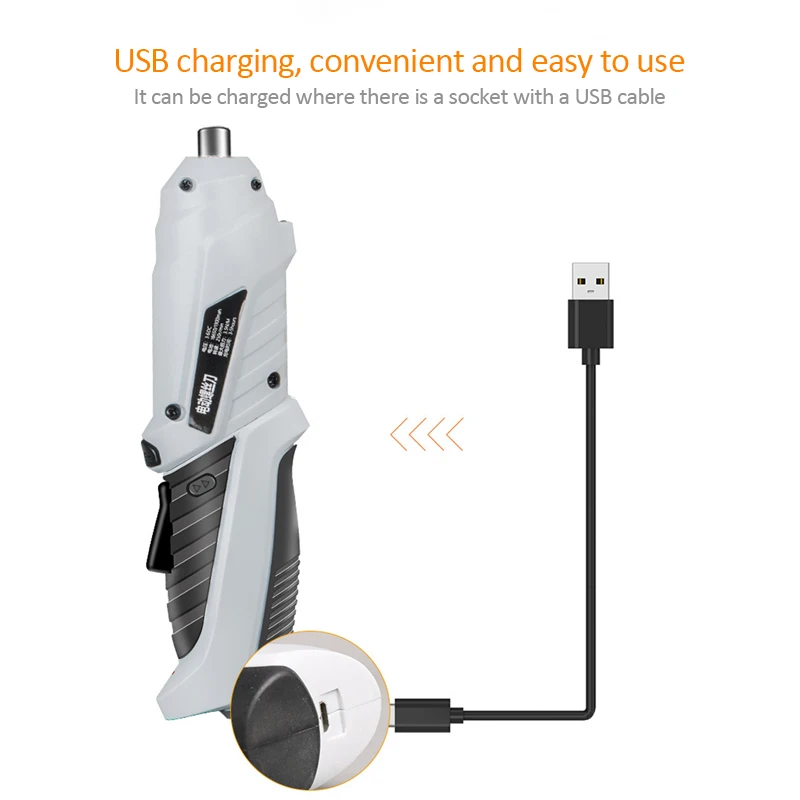 Electrical Screwdriver 3.6V Portable USB Charging Cordless Rechargeable Hand Cordless Practical Drill Power Supplies Power Tools
Electrical Screwdriver 3.6V Portable USB Charging Cordless Rechargeable Hand Cordless Practical Drill Power Supplies Power Tools