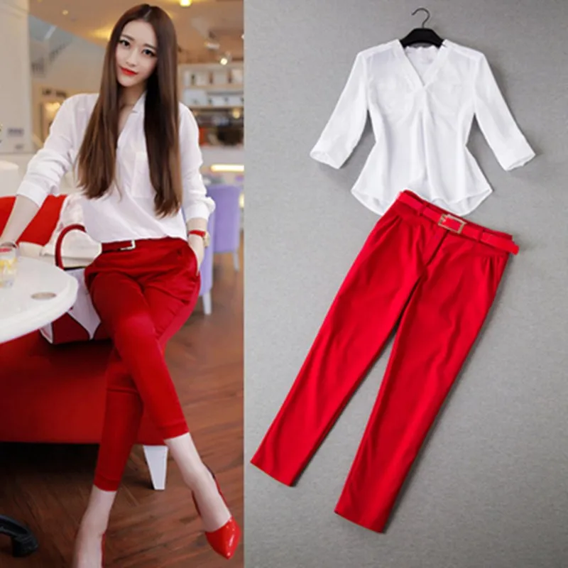 Spring Summer Women 2 Pieces Set Blouse Shirt Suit Pockets Pencil Pants Ol Office Lady Working Slim Women Sets
Spring Summer Women 2 Pieces Set Blouse Shirt Suit Pockets Pencil Pants Ol Office Lady Working Slim Women Sets