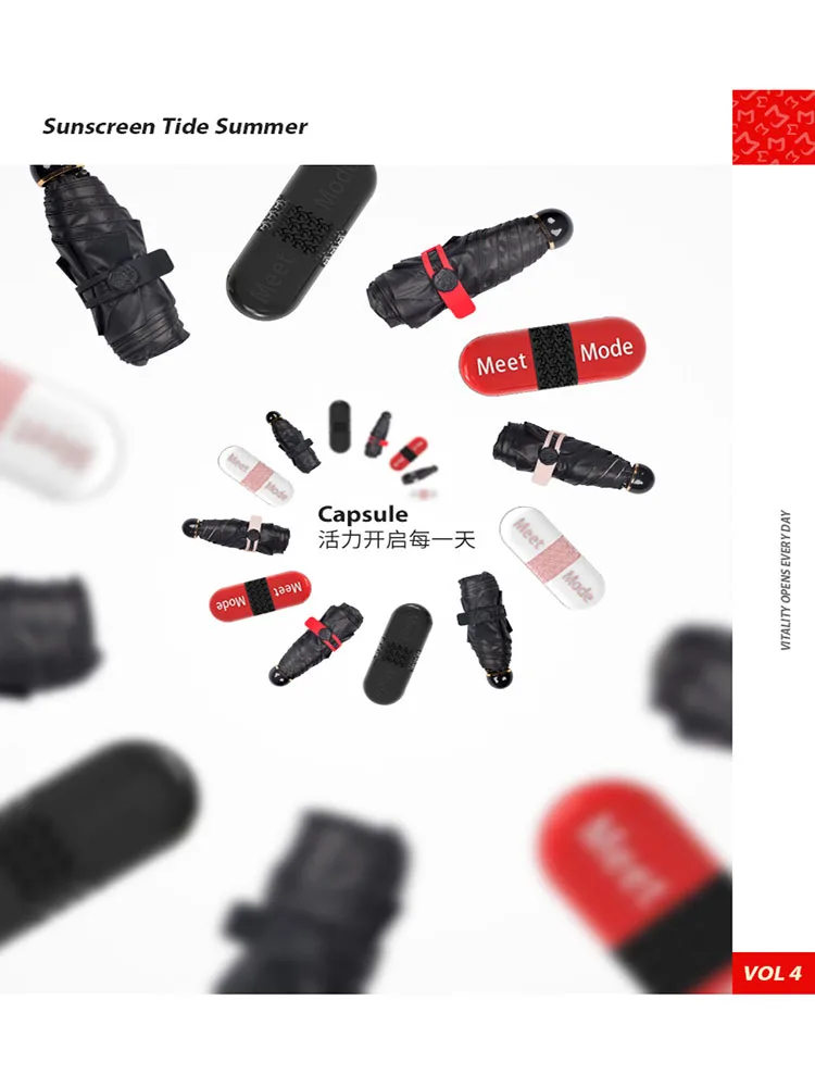 Capsule Sun Umbrella UV Sunshine Umbrella Black Rubber Five Folding Umbrella Rain Women Red Pocket Parasol Guarda Chuva SY156
Capsule Sun Umbrella UV Sunshine Umbrella Black Rubber Five Folding Umbrella Rain Women Red Pocket Parasol Guarda Chuva SY156