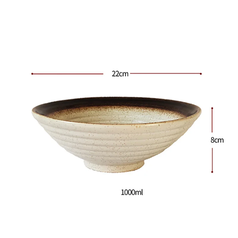 FANCITY Creative ceramic bowl, single ramen bowl noodle bowl, breakfast bowl, fruit salad bowl large ramen bowl