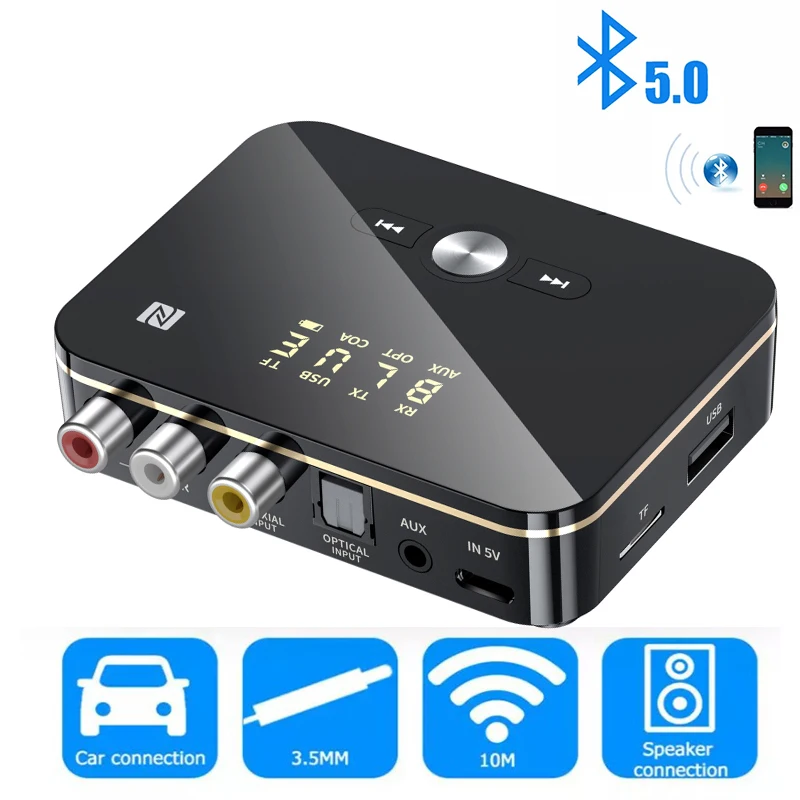 Bluetooth-совместимый приемник-передатчик аудио AptX HD LL с низкой задержкой, беспроводной адаптер RCA SPDIF 5,0 мм, разъем Aux для ТВ, ПК
Bluetooth-совместимый приемник-передатчик аудио AptX HD LL с низкой задержкой, беспроводной адаптер RCA SPDIF 5,0 мм, разъем Aux для ТВ, ПК